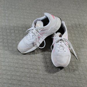 Adidas Size 8 White and Neon Peach Athletic Shoes